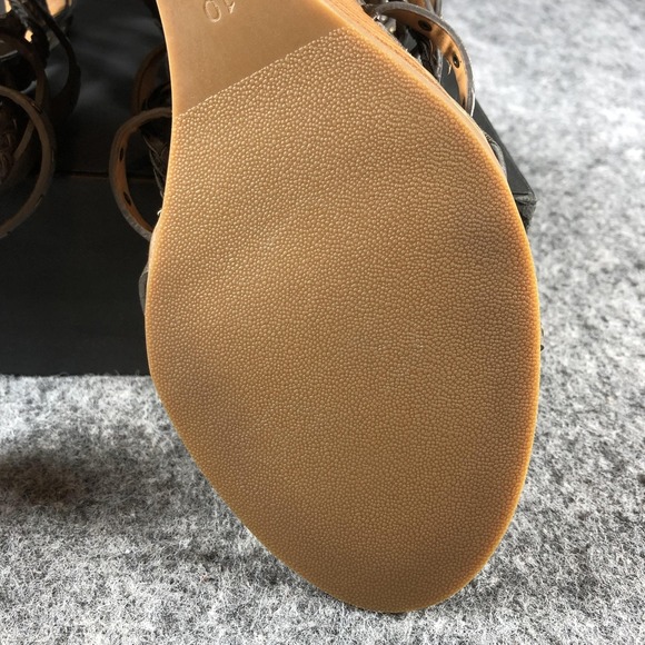 Crown Vintage Sandals Womens Size 10 Taupe Gladiator Wedge Studded Braided - Picture 13 of 15